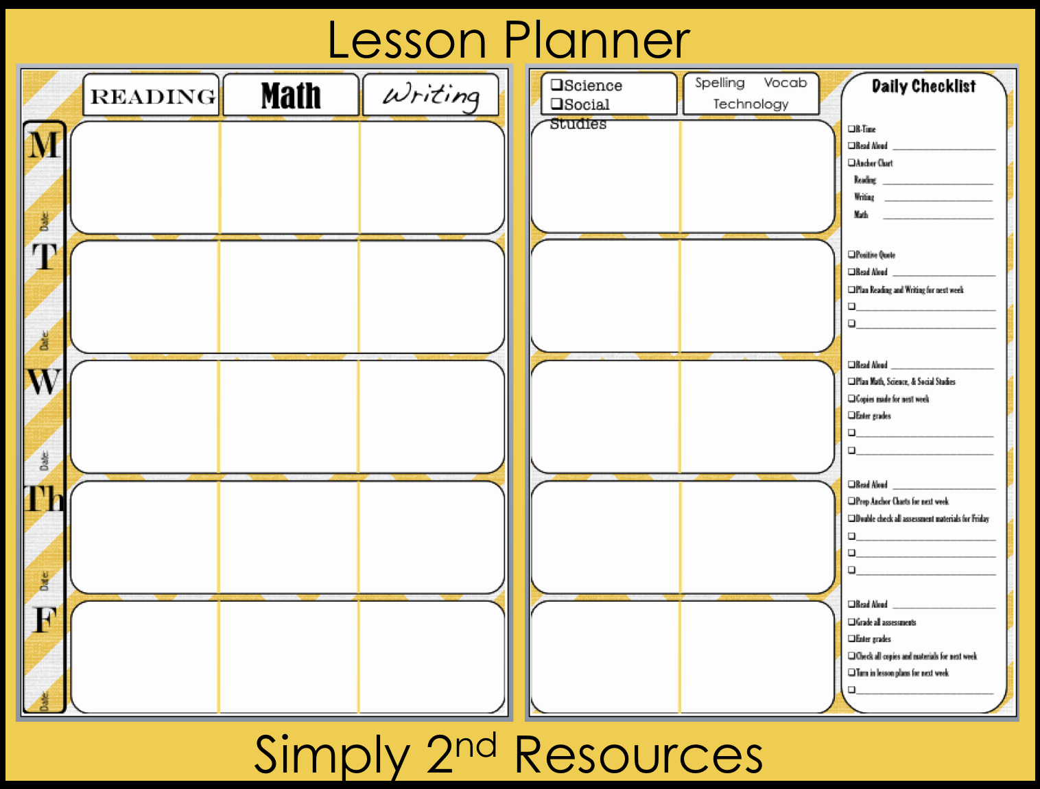 Free Weekly Lesson Plan Template Best Of Simply 2nd Resources Lesson Plan Template so Excited to