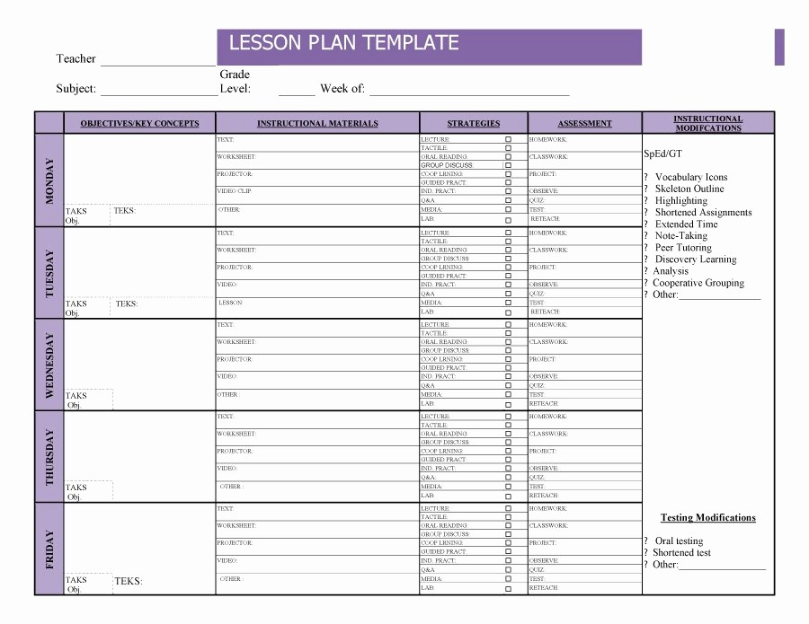 Free Weekly Lesson Plan Template Elegant 44 Free Lesson Plan Templates [ Mon Core Preschool Weekly]