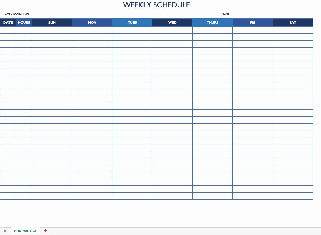 Free Weekly Work Schedule Template Beautiful Free Work Schedule Templates for Word and Excel