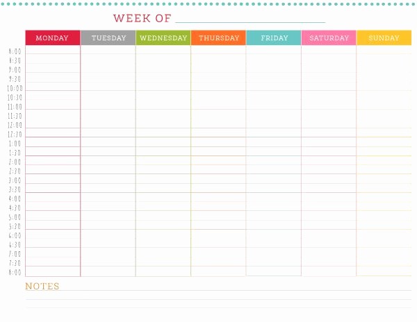 Free Weekly Work Schedule Template Fresh 5 Weekly Schedule Templates Excel Pdf formats