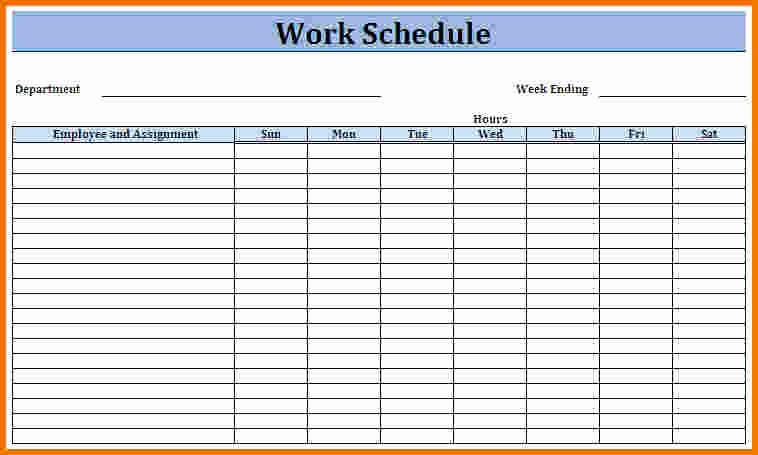 Free Weekly Work Schedule Template Fresh Work Schedule Template Weekly Schedule