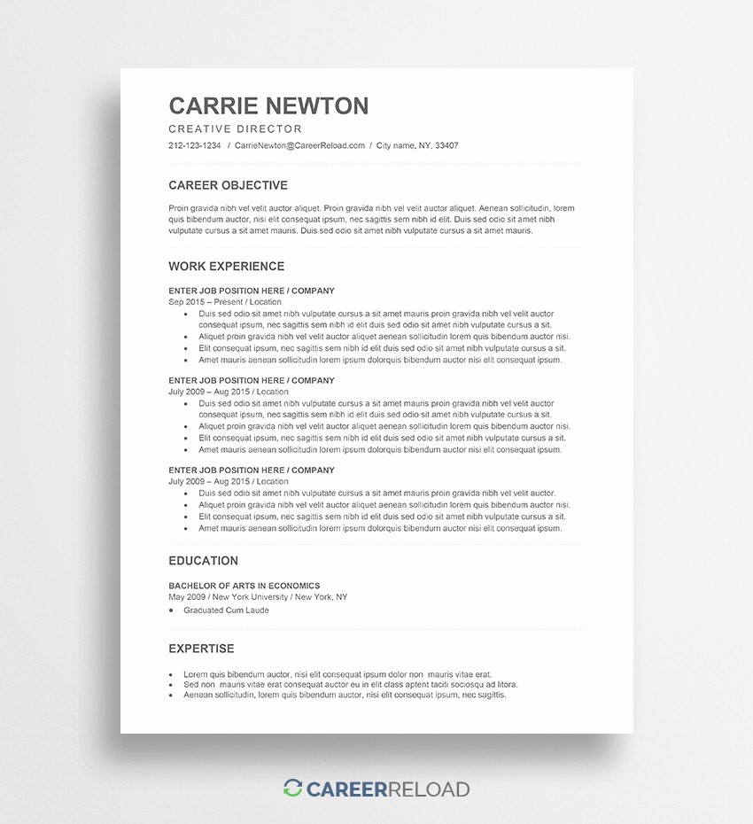 Free Word Resume Templates 2018 Best Of Free Word Resume Templates Free Microsoft Word Cv Templates