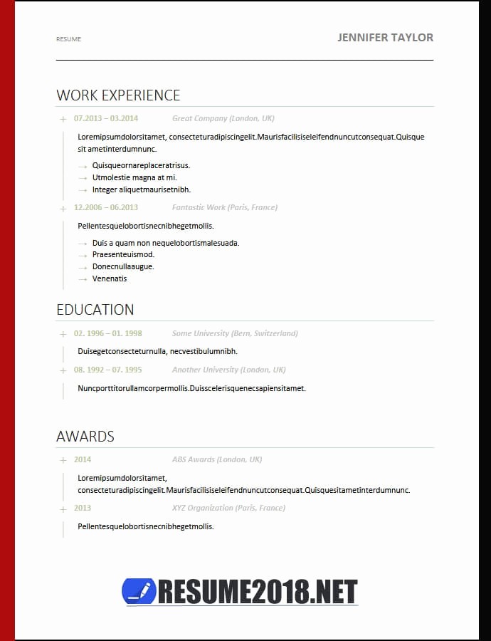 Free Word Resume Templates 2018 Best Of Resume format 2018 20 Free to Word Templates