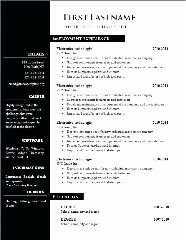 Free Word Resume Templates 2018 Best Of Resume Template Word 2018 Templates Data