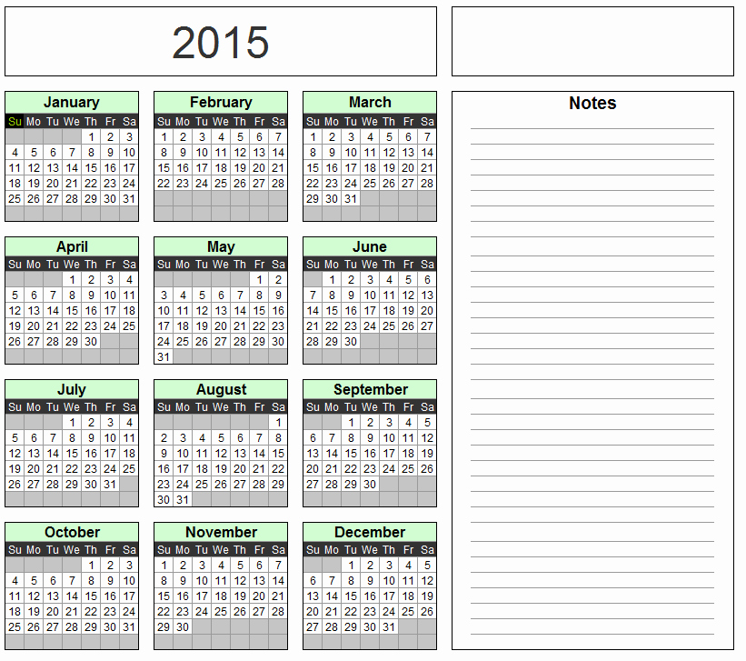 Free Yearly Calendar Templates 2015 Luxury 11×17 Calendar Template for 2016 Excel