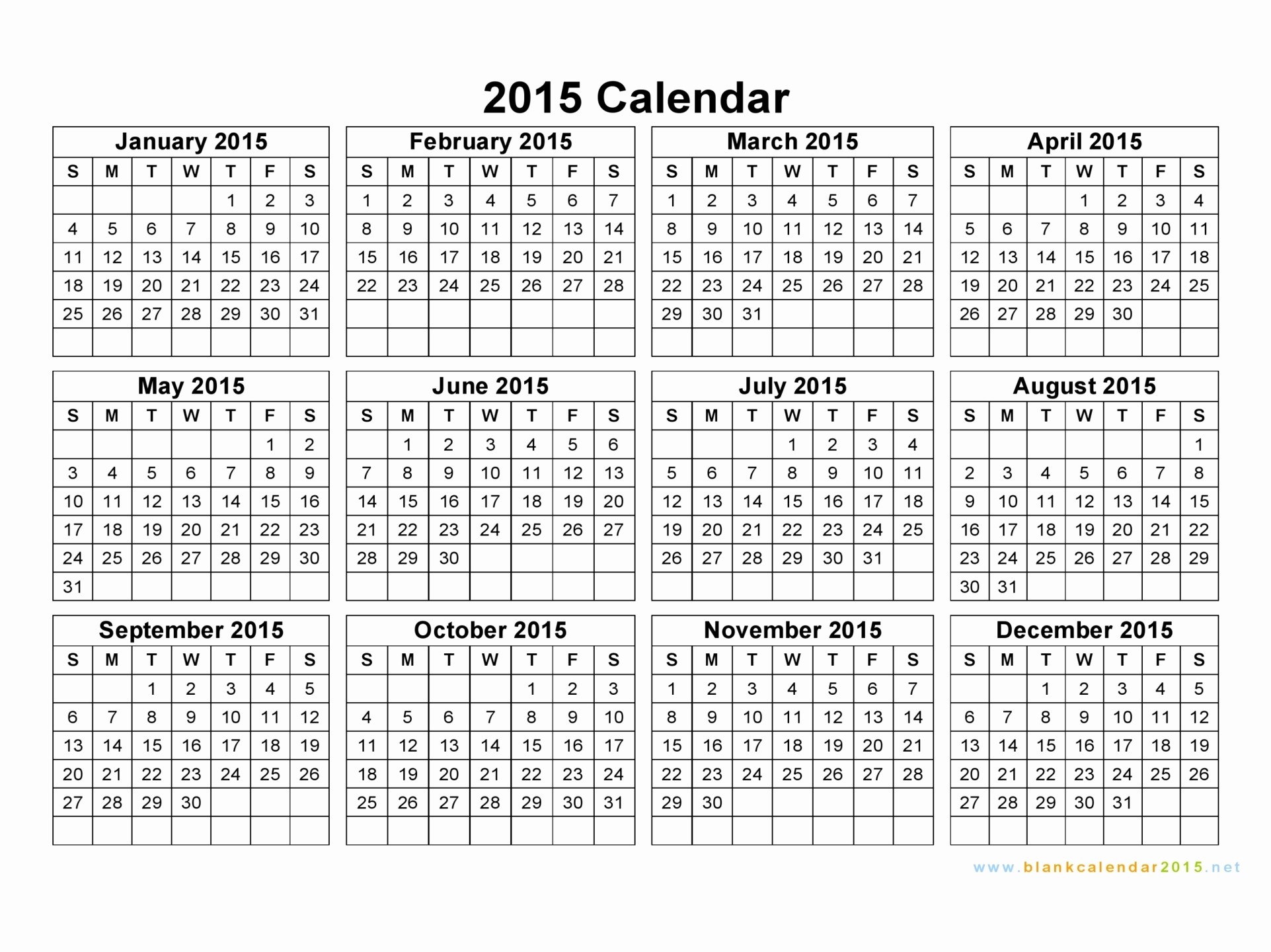 Free Yearly Calendar Templates 2015 Unique Free Printable Yearly Calendar 2015 – 2017 Printable Calendar
