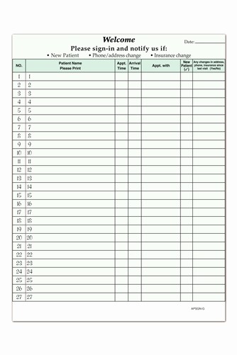 Front Desk Sign In Sheet Fresh Medical Fice Supplies