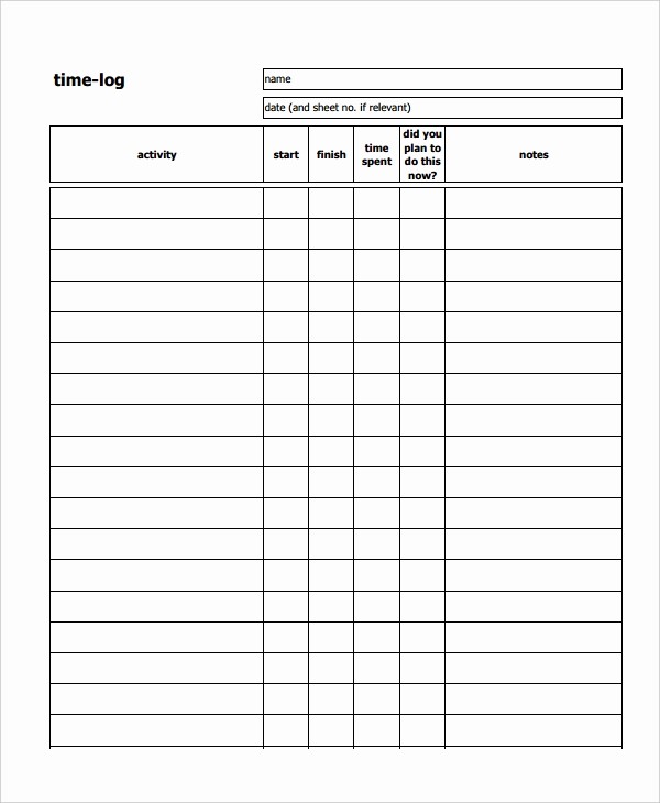Front Desk Sign In Sheet New 11 Time Log Templates Pdf Word Excel