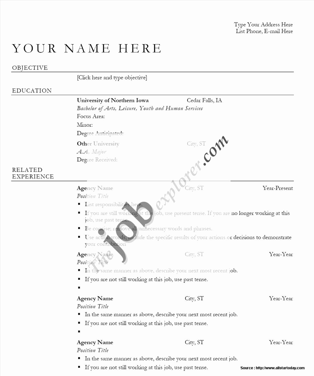 Functional Resume Templates Free Download New Fill In the Blank Functional Resume Template Resume