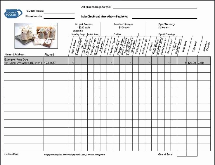 Fundraiser order form Template Excel Awesome Fundraiser order form