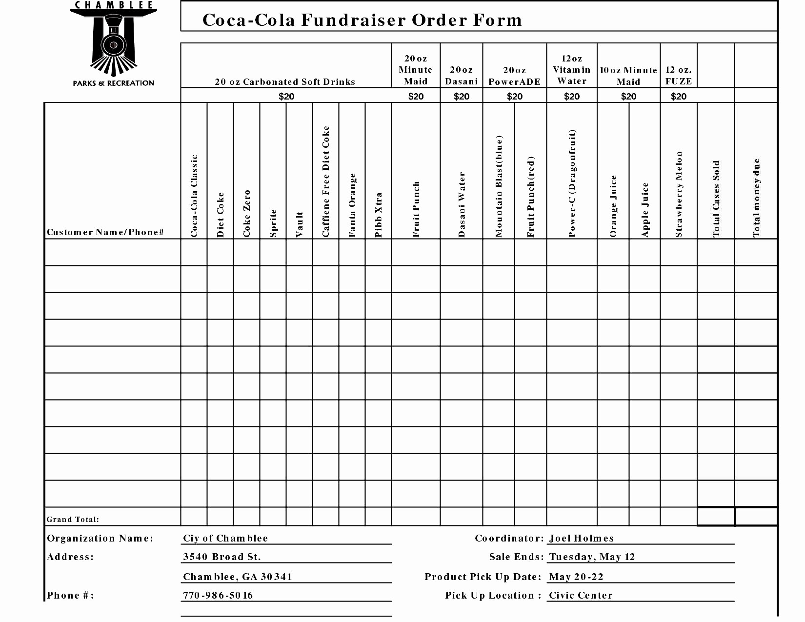 Fundraiser order form Template Excel Beautiful order form Template Excel – Ecux