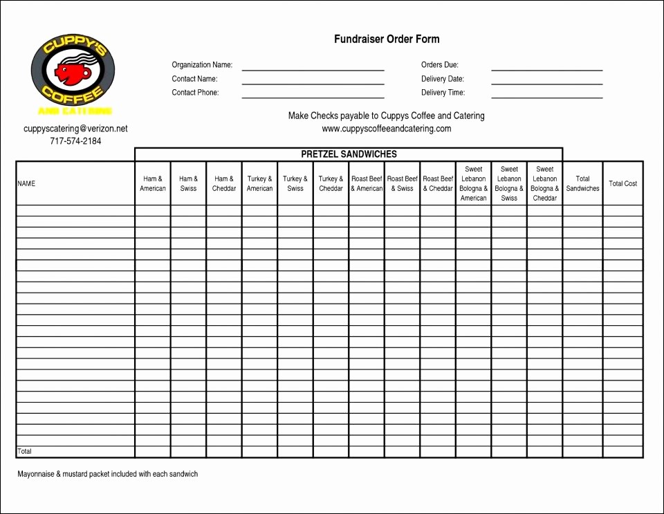 Fundraiser order form Template Excel Elegant order form Templates Work Change More Sheet Template Free