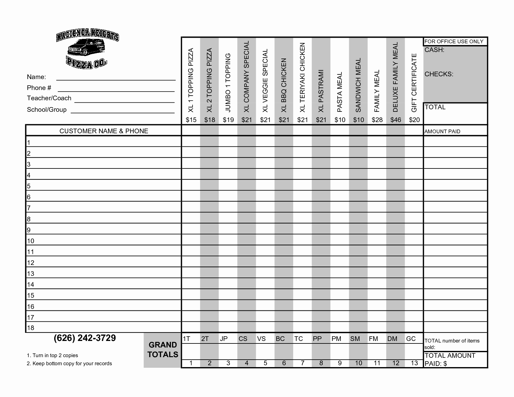 Fundraiser order form Template Excel Fresh Best S Of Editable Fundraising order form