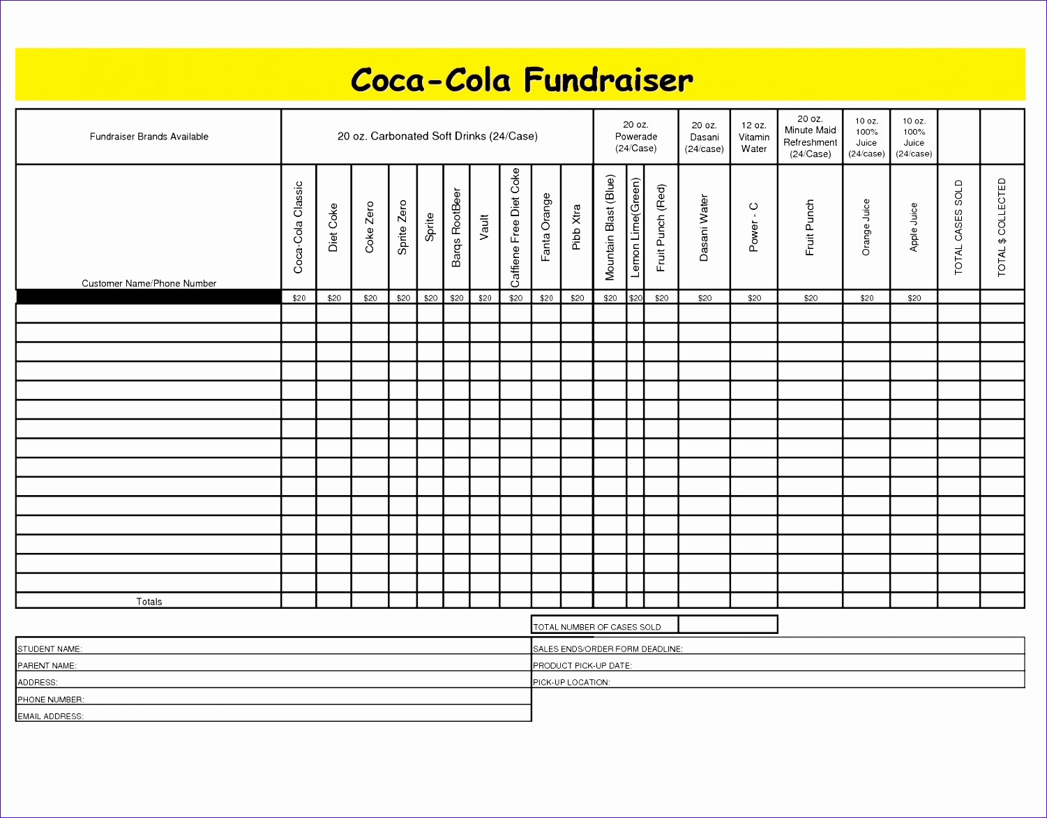 Fundraiser order form Template Excel Inspirational 6 Fundraising Template Excel Exceltemplates Exceltemplates