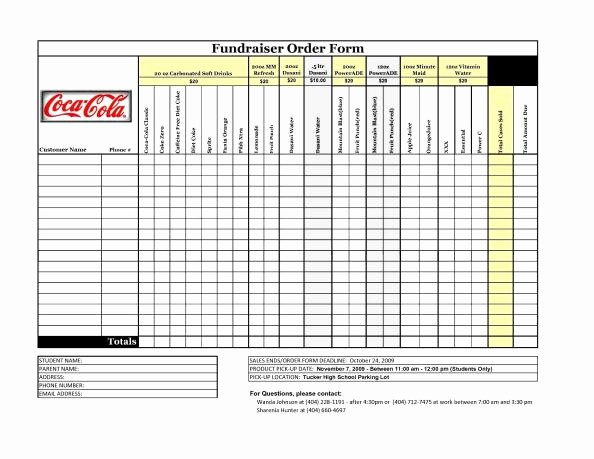 Fundraiser order form Template Excel Luxury Fundraiser order Templates Word Excel Samples
