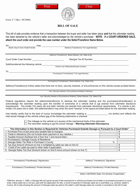 Ga Automobile Bill Of Sale Lovely Download Georgia Bill Of Sale form for Free formtemplate