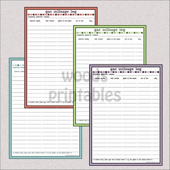 Gas Mileage Log Sheet Free Awesome Unavailable Listing On Etsy
