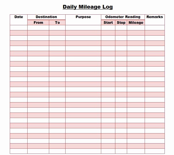 Gas Mileage Log Sheet Free Inspirational 30 Printable Mileage Log Templates Free Template Lab