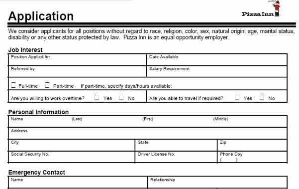 General Application for Employment Printable Luxury 5 General Job Application