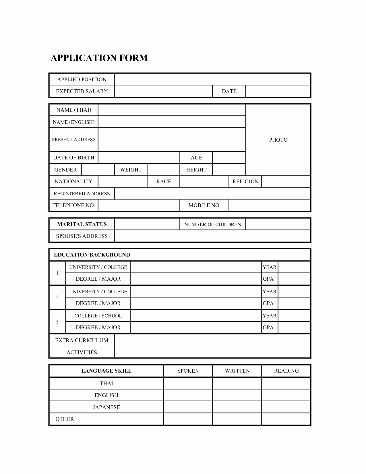 General Application for Employment Printable Unique Best S Of General Employment Application form