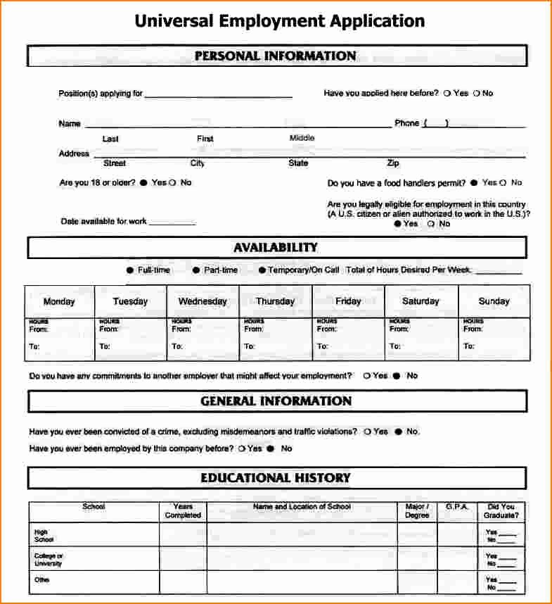 General Application for Employment Template Inspirational 27 Of General Employment Job Application Template