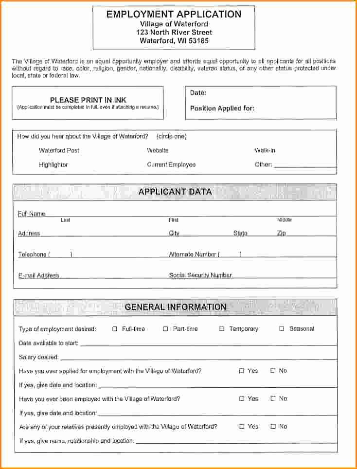 General Application for Employment Template Inspirational Doc General Job Applications – Generic Job