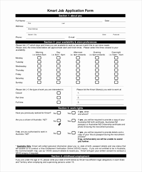 General Application for Employment Template New 10 Sample Printable Job Application forms