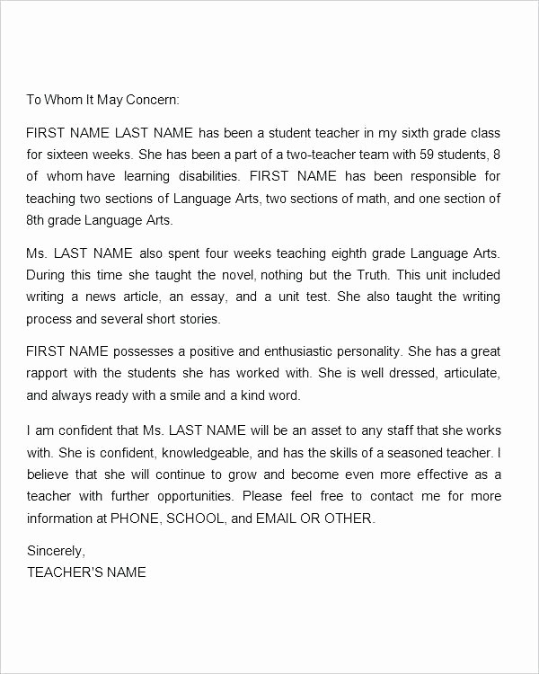 General Recommendation Letter for Employee Unique Testimonial format for Students Basic Concept Best