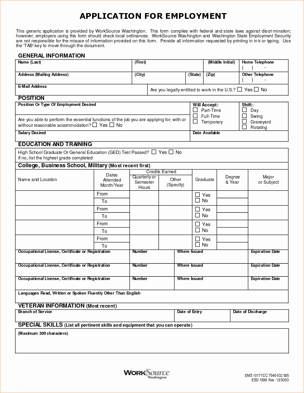 Generic Application for Employment form Luxury 7 Generic Job Application formagenda Template Sample