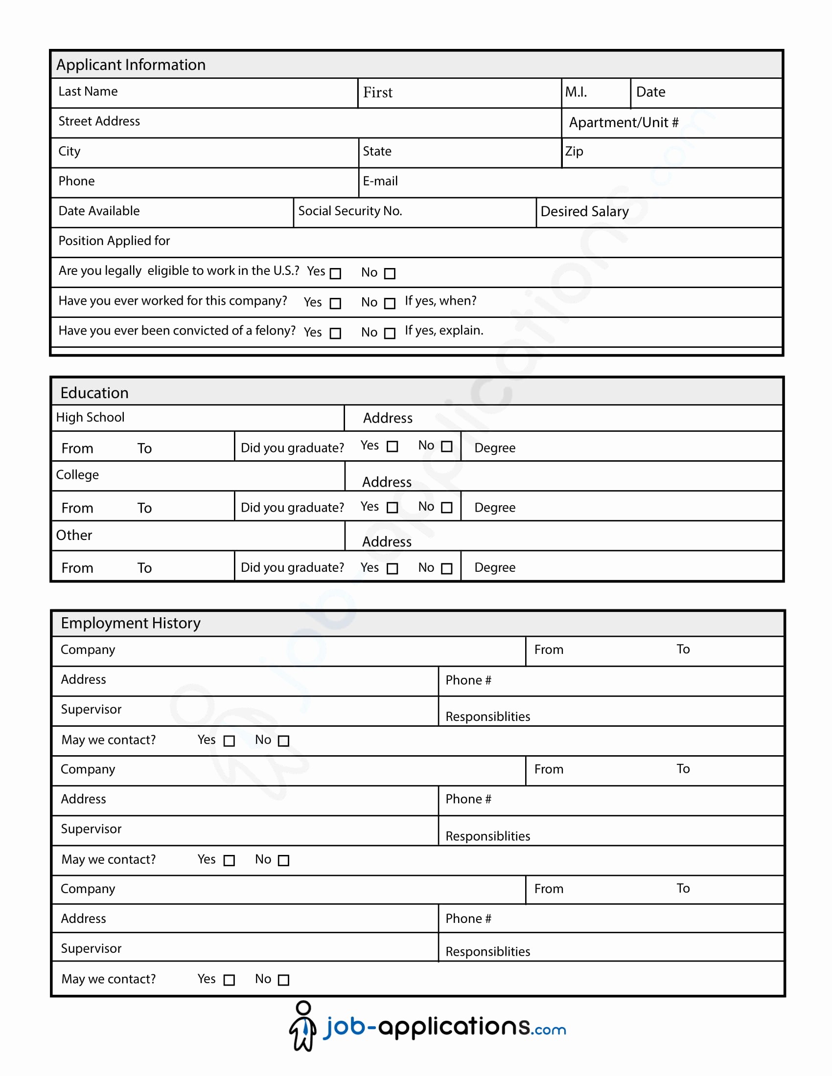 Generic Application for Employment form New 14 Employment Application form Examples Pdf