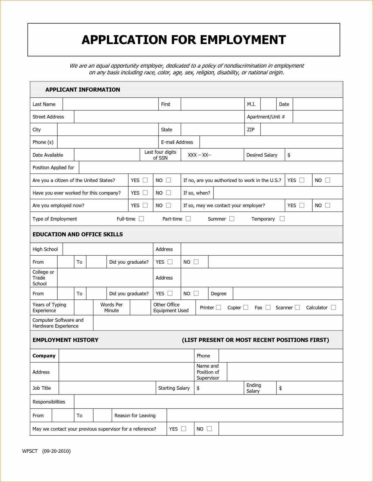 Generic Application for Employment Free Awesome 12 Generic Job Application Templateagenda Template Sample