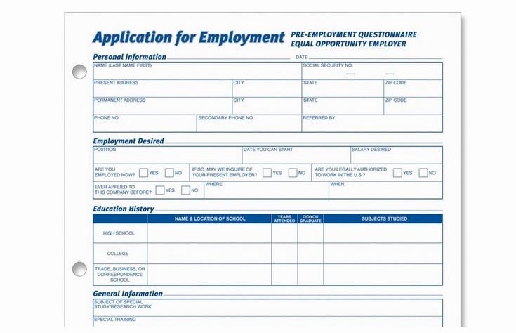 Generic Application for Employment Free Awesome Generic Employment Application form