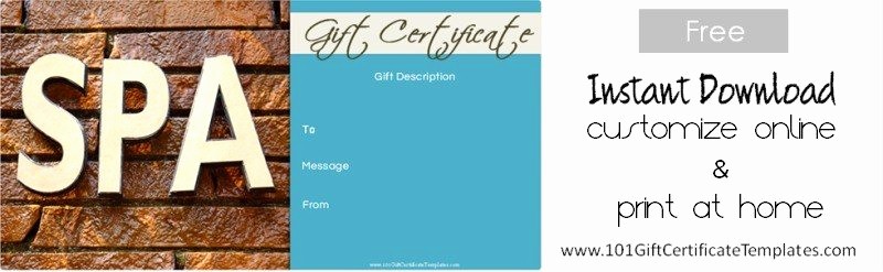 Generic Gift Certificate Template Free Elegant Spa Gift Certificates