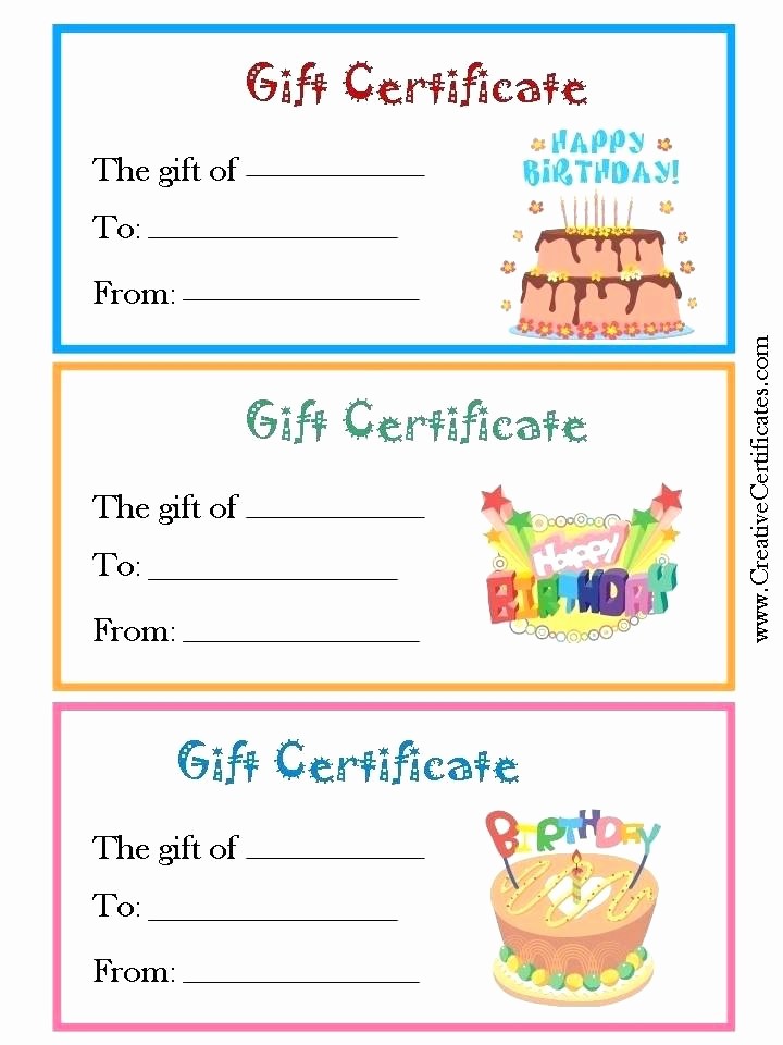 Generic Gift Certificates Print Free Inspirational Kids Gift Certificate Template Colorful Printable Generic