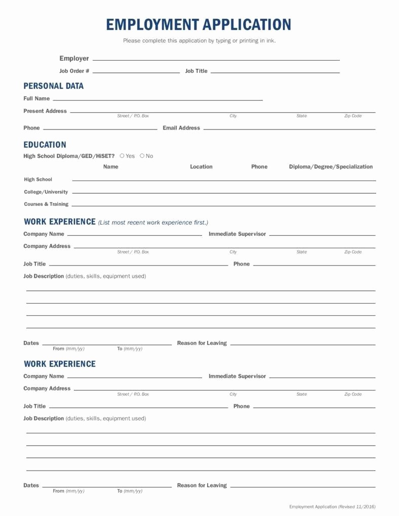 Fillable Job Application Form Template Printable Forms Free Online
