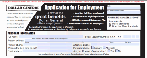 Generic Job Application Fillable Pdf Fresh Dollar General Application Pdf Print Out