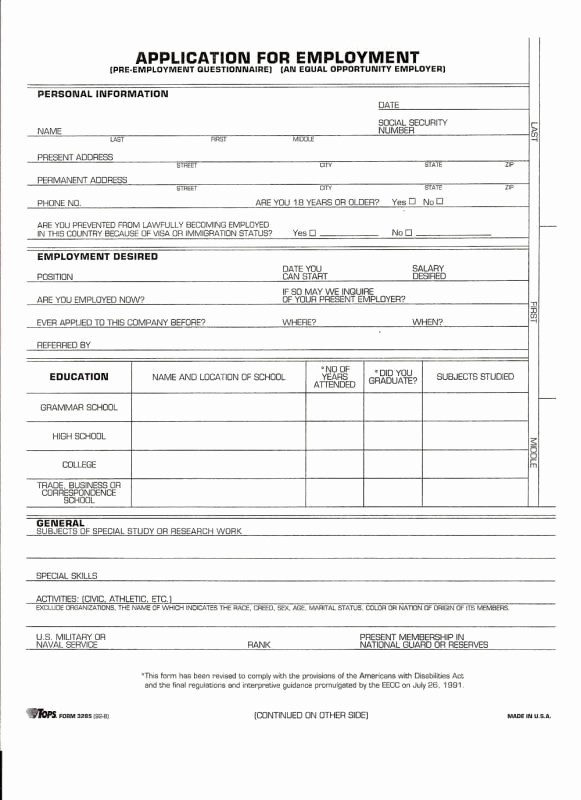 Complete Generic Job Application Form Printable Printable Forms Free Online 2809