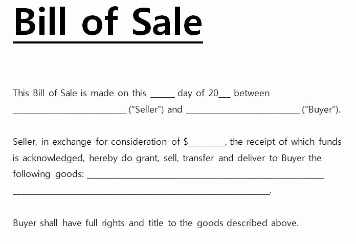 Generic Motorcycle Bill Of Sale Awesome Printable General Bill Sale