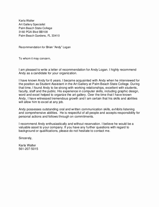 Generic Recommendation Letter for Student Beautiful Generic Letter Re Mendation