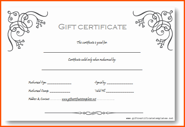 Gift Card Template Free Download Elegant Gift Certificate Template Word