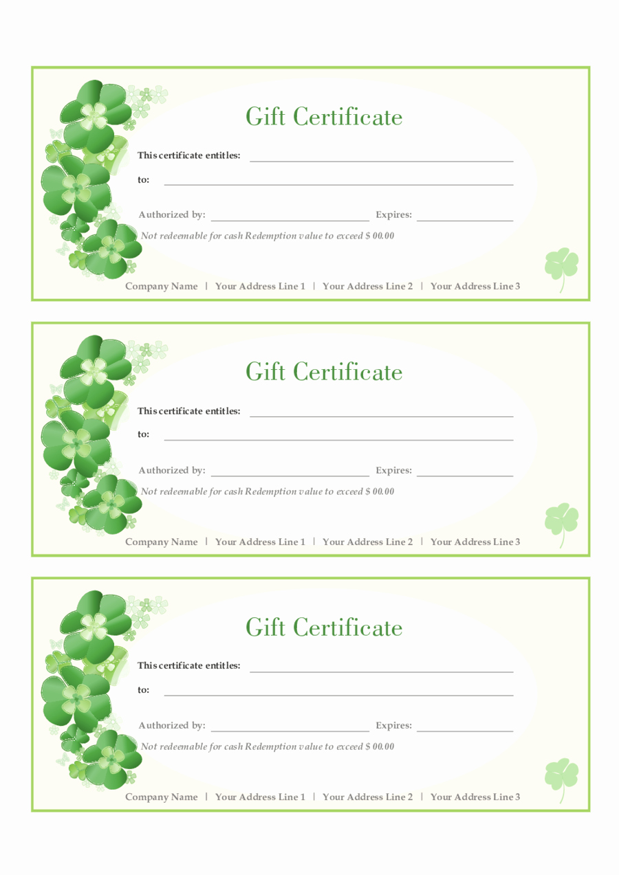 Gift Card Templates Free Printable Best Of 2018 Gift Certificate form Fillable Printable Pdf