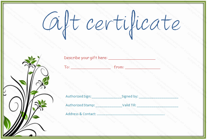 Gift Card Templates Free Printable Best Of Printable T Certificate Template Gift Certificate