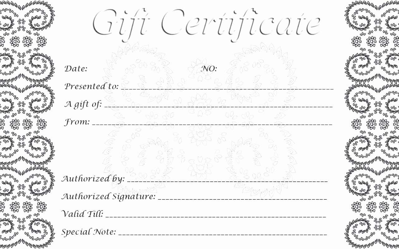 Gift Card Templates Free Printable Inspirational 28 Cool Printable Gift Certificates