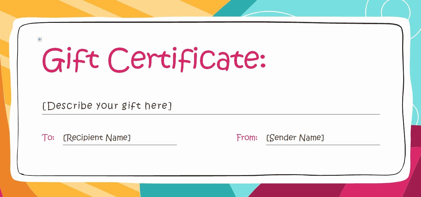 Gift Card Templates Free Printable Lovely Free Gift Certificate Templates You Can Customize