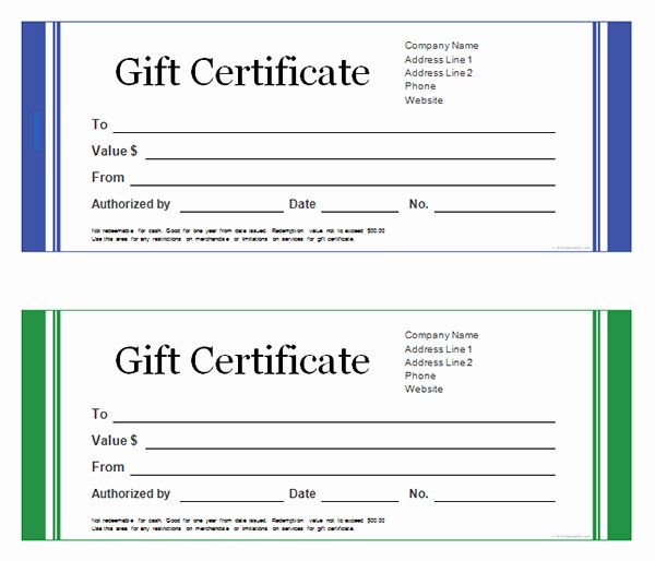 Gift Card Templates Free Printable Luxury Printable Gift Certificate Templates