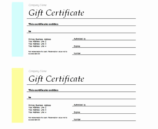 Gift Certificate Samples Free Templates Lovely Free Gift Certificate Templates Microsoft Word Templates