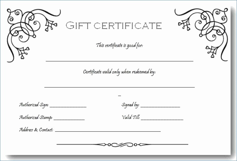 Gift Certificate Template for Mac Awesome Gift Certificate Template for Mac Word