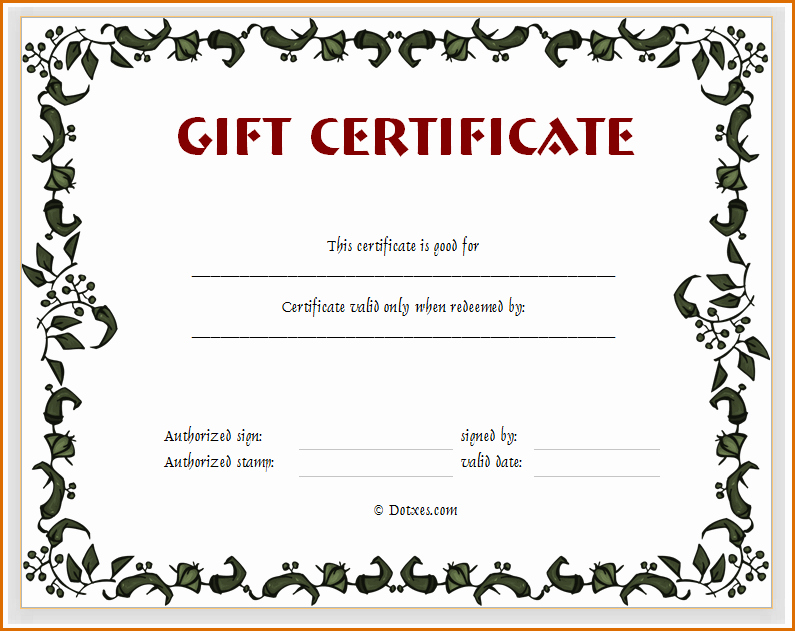 Gift Certificate Templates Free Printable Fresh 7 Printable T Certificate