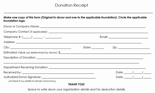 Gift In Kind Receipt Template Elegant Donation Receipt Template 12 Free Samples In Word and Excel