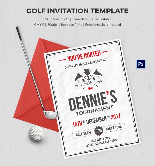 Golf tournament Invitation Template Free Beautiful 25 Fabulous Golf Invitation Templates &amp; Designs